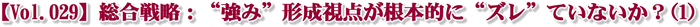 【Vol.029】総合戦略:“強み”形成視点が根本的に“ズレ”ていないか?(1)